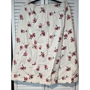 Room Essentials Pink Rose Floral Terry Cloth Bath Body Wrap Towel